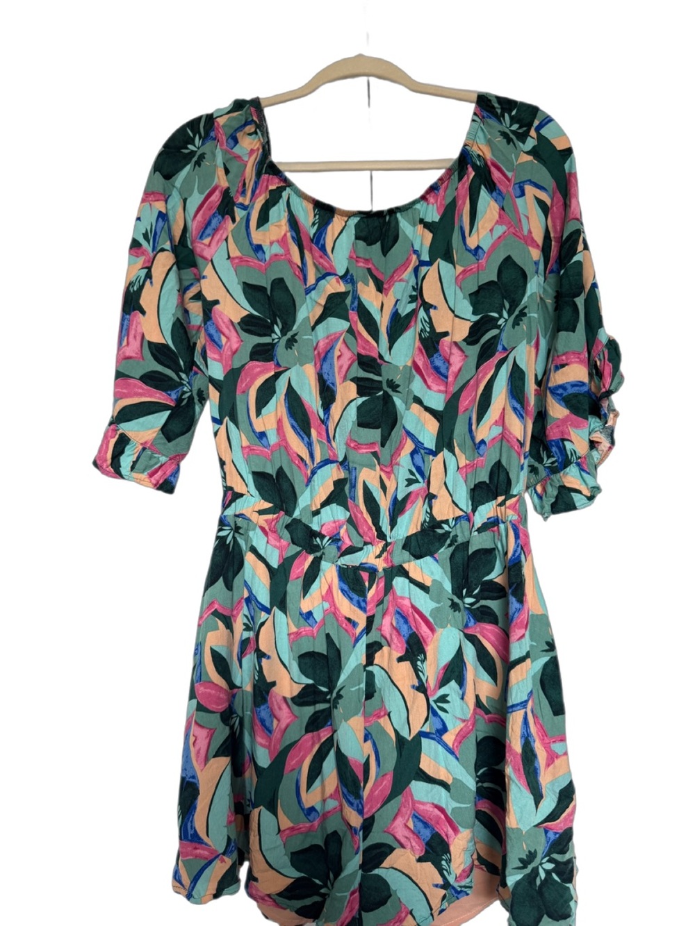Women's Green Multi-Color Floral Print Romper